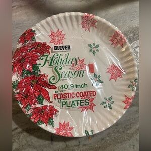 Bleyer Vintage Holiday Season Plastic Coated Plates. New sealed package.